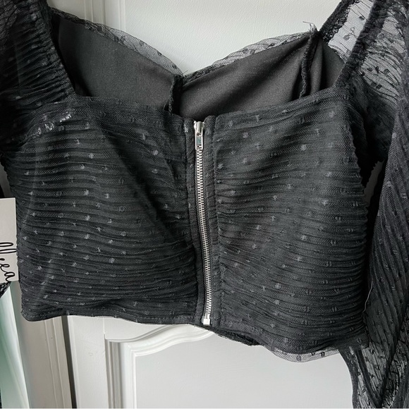 NWT Shellsea Black Sheer Crop Top - Picture 5 of 7